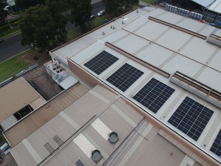 commercial solar panels installed in minto manufacturing company
