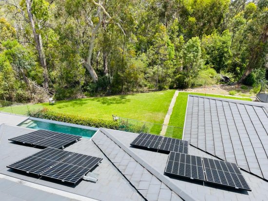 lg solar panels against grey roof